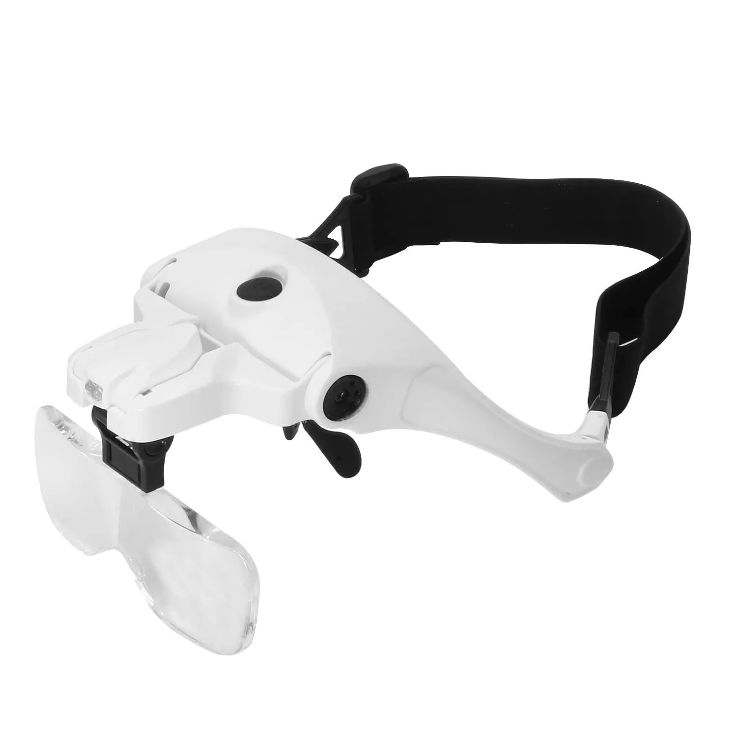 Beileshi LED Head Magnifer, Head-Mounted Magnifying Glass with 2 LED, 5 Lenses USB Charging Headband Magnifier for Closeup, Reading, Repair, Hobbies