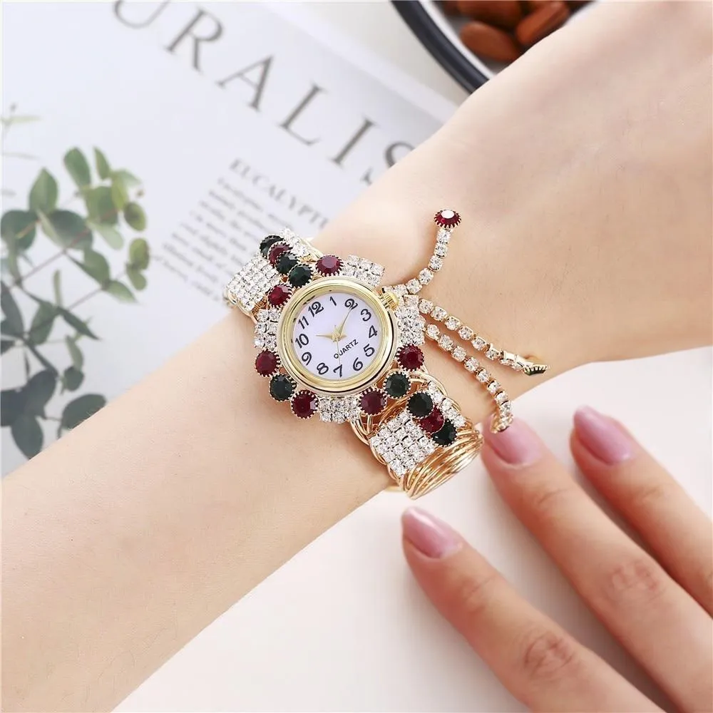 Bejeweled Rhinestone Bracelet Watch