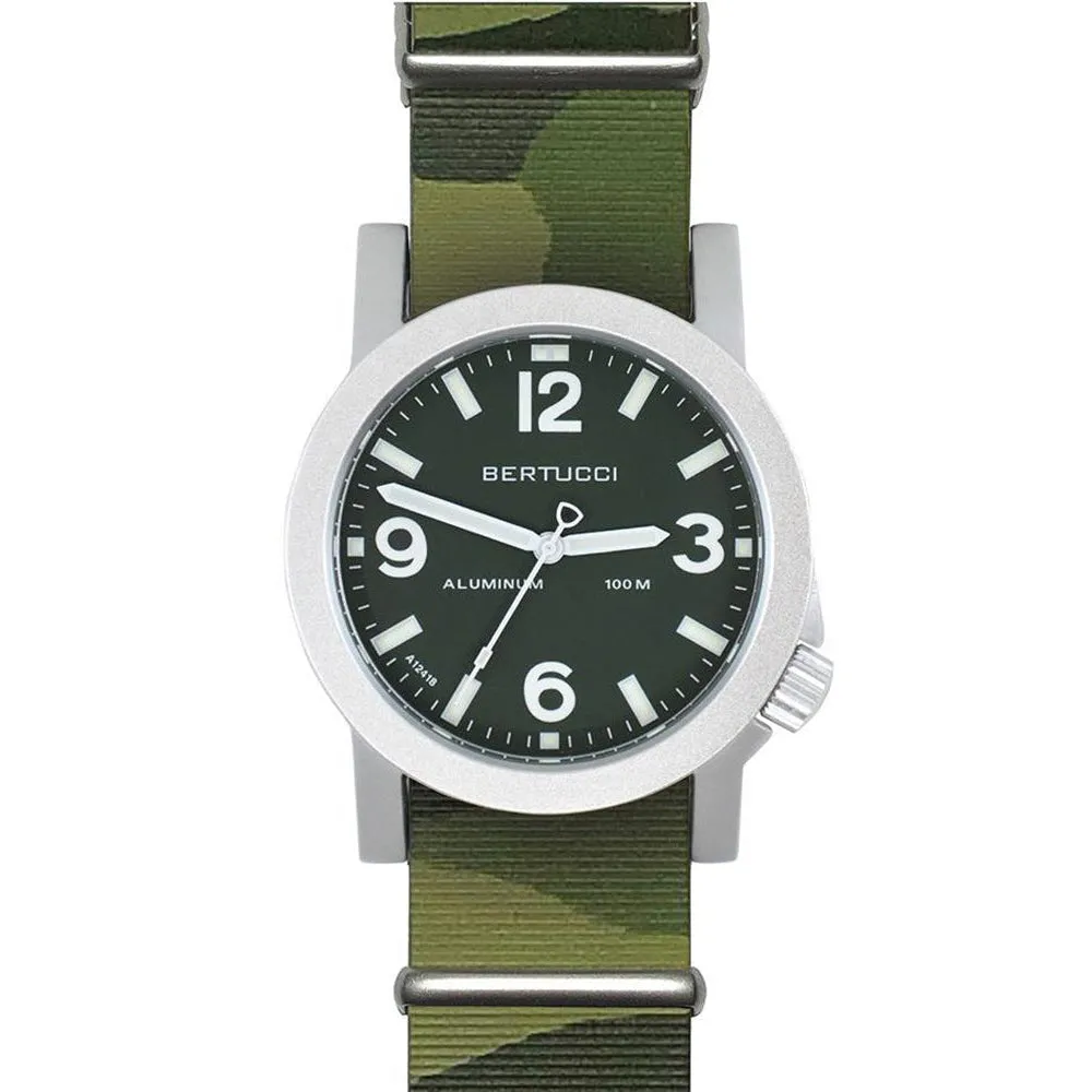 Bertucci Mens A-6A Experior Italia Commando Camo Olive Italian Rubber Band Marine Green Dial Quartz Watch - 16513