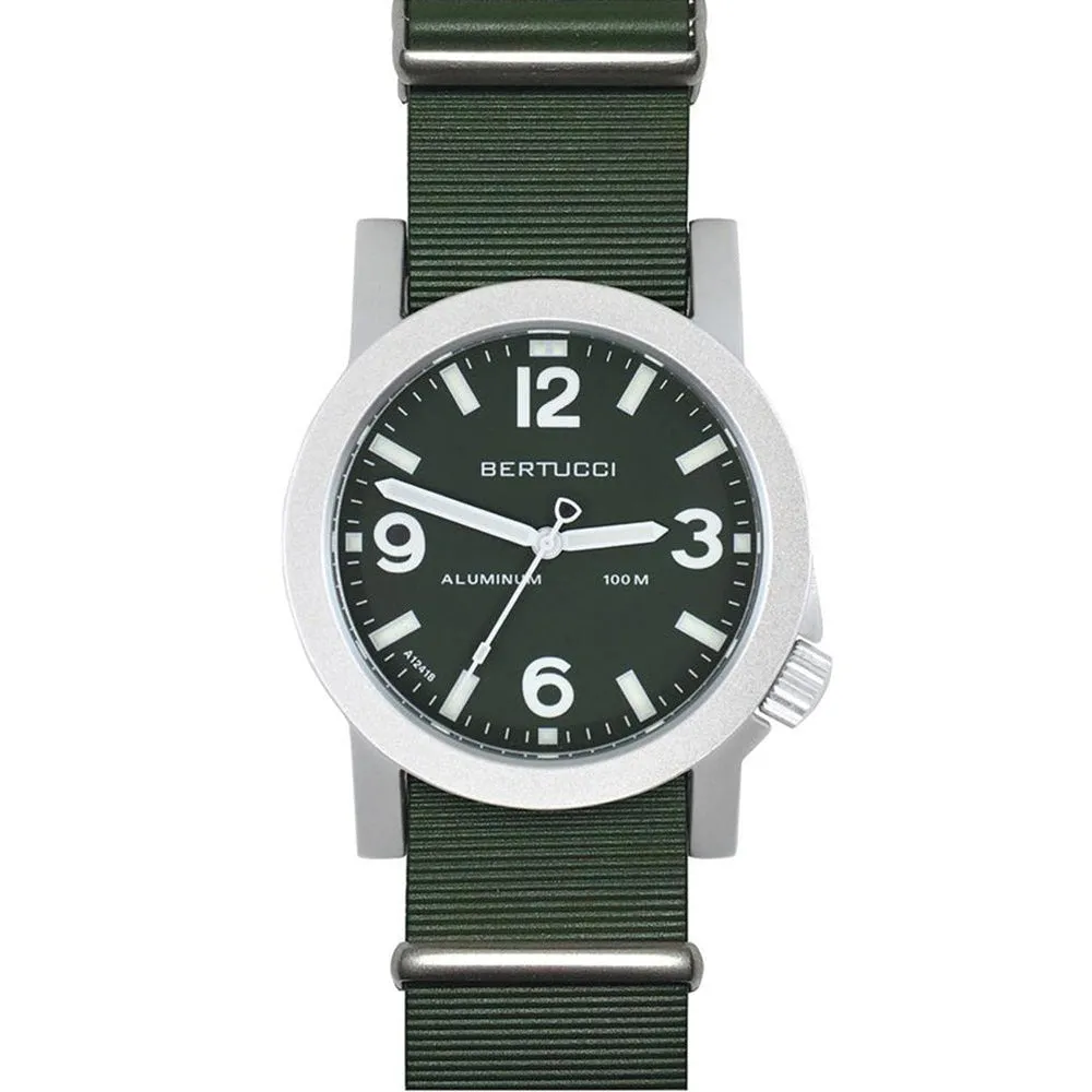 Bertucci Mens A-6A Experior Italia Nurra Verde Italian Rubber Band Marine Green Dial Quartz Watch - 16509