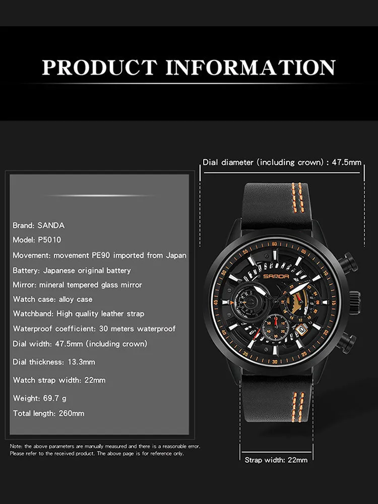 Big Dial Waterproof Mens Watch