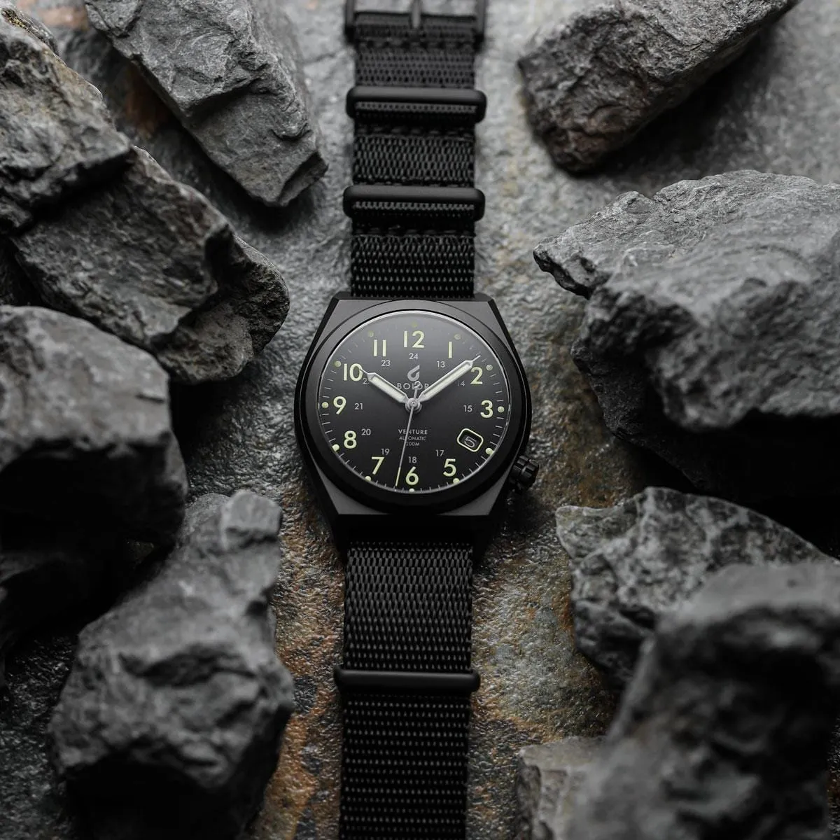 Boldr Venture Automatic Field Watch - Green Dusk