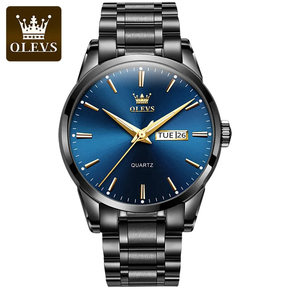 Brand OLEVS Wristwatch Men Business Quartz Waterproof 6898G