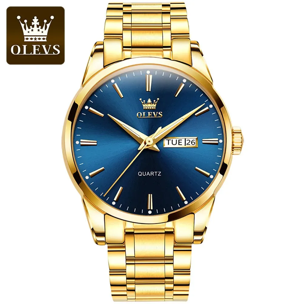 Brand OLEVS Wristwatch Men Business Quartz Waterproof 6898G