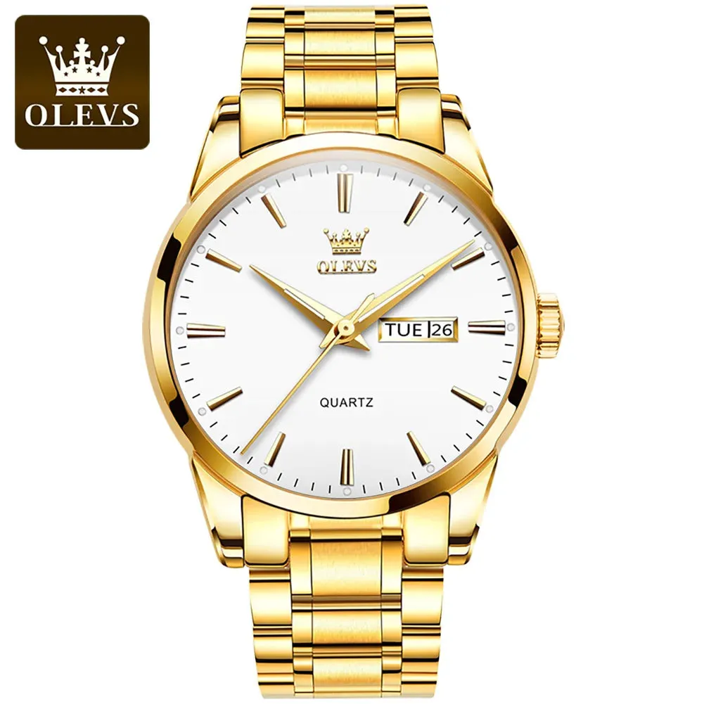 Brand OLEVS Wristwatch Men Business Quartz Waterproof 6898G