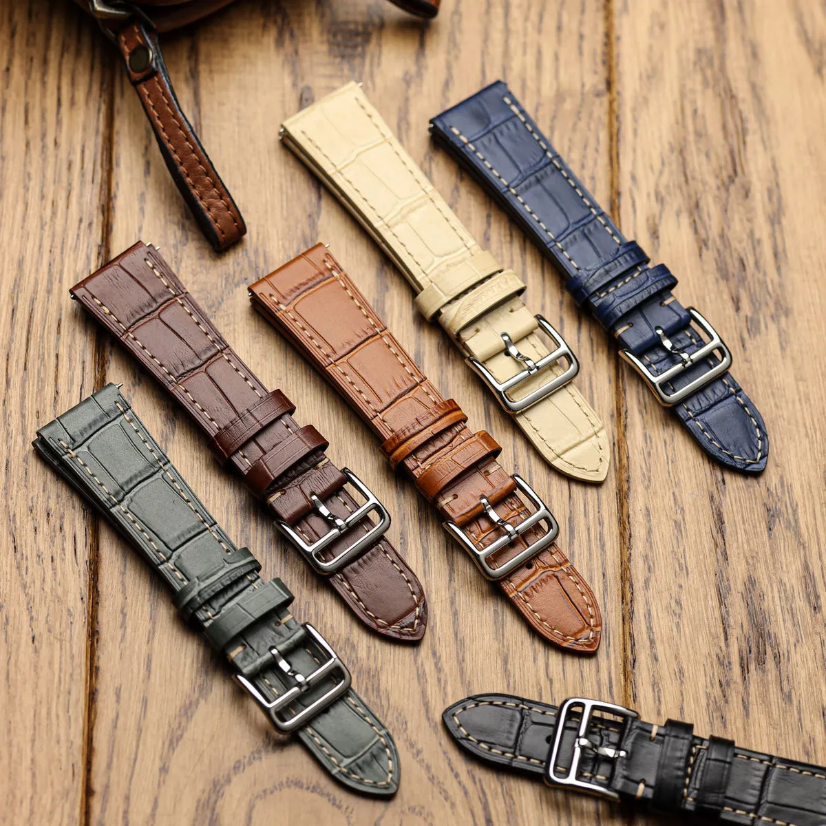 Brixham Special Buckle Gator Watch Strap - Brown