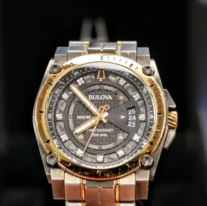 BULOVA 300M Precisionist 262kHz Diamond Dial - 98D149 - In Box & Extra Links!