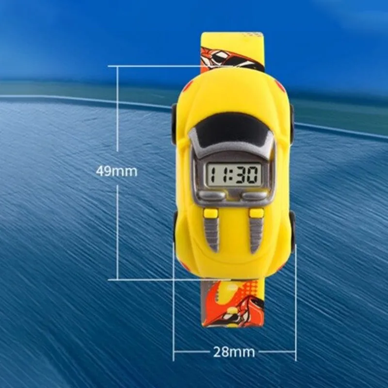 Cartoon Car Shape Dial with Soft and Durable Strap Digital Watches For Kids