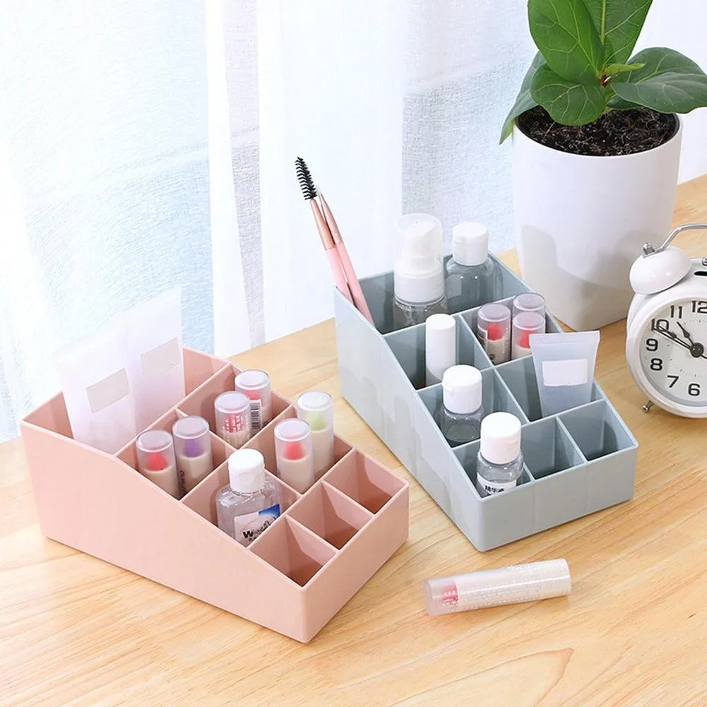 Chic Solid Color Makeup and Jewelry Organizer - Sleek Compact Storage Solution for Desktop and Vanity