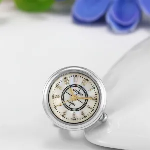 Chic Stainless Steel Quartz Ring Watch – Adjustable, Roman Numerals, Women’s Sports Style
