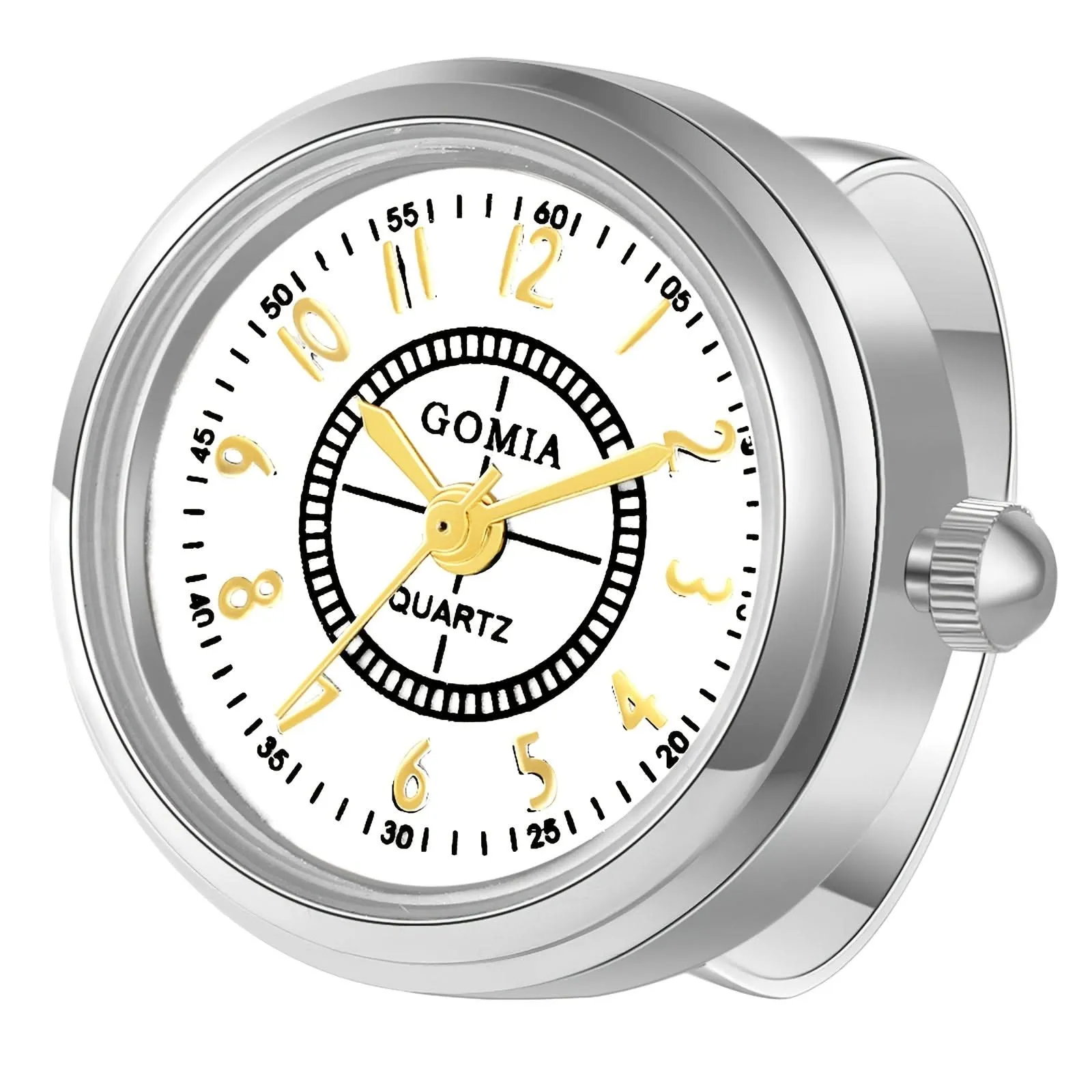 Chic Stainless Steel Quartz Ring Watch – Adjustable, Roman Numerals, Women’s Sports Style
