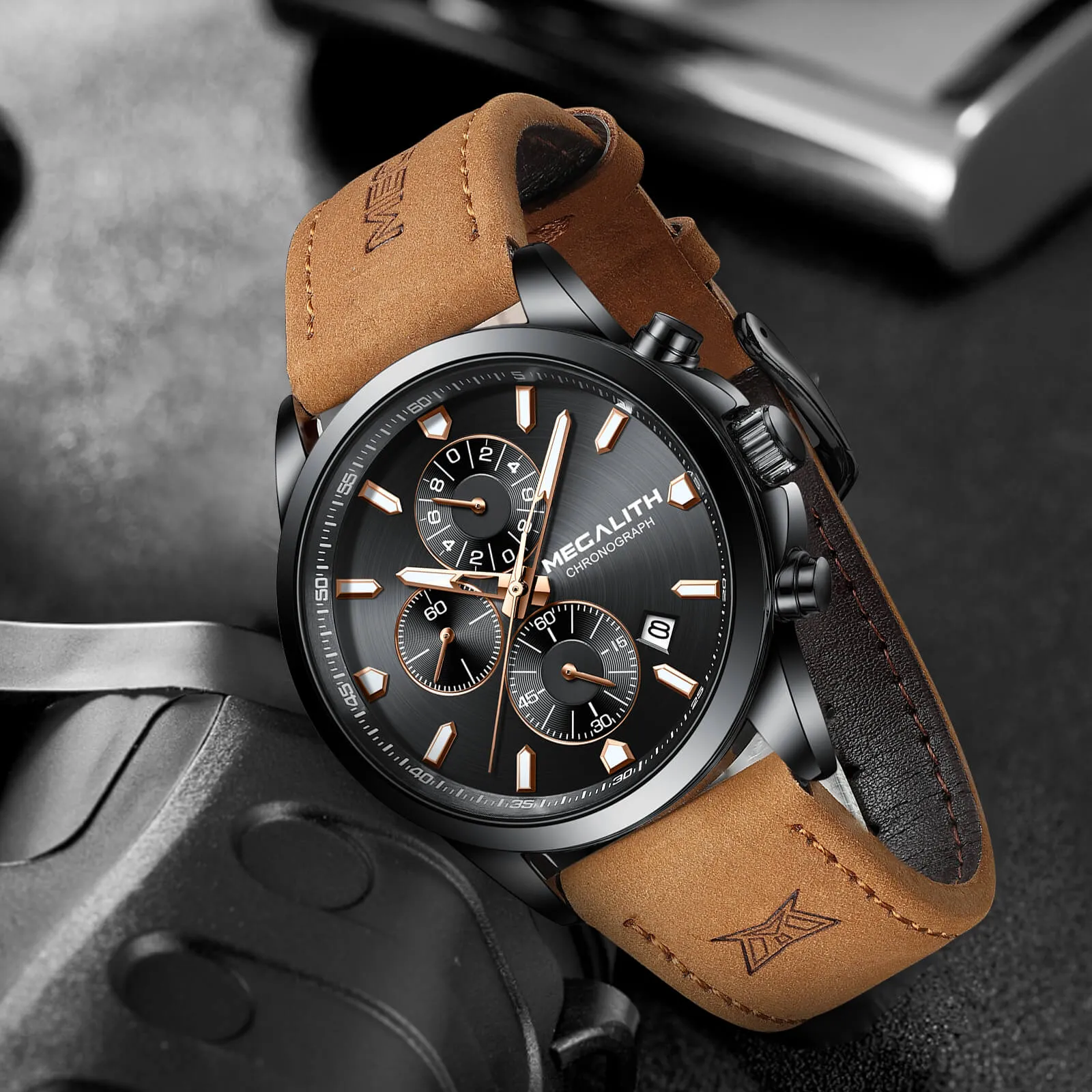 Chronograph Watch | Leather Band | 8272M