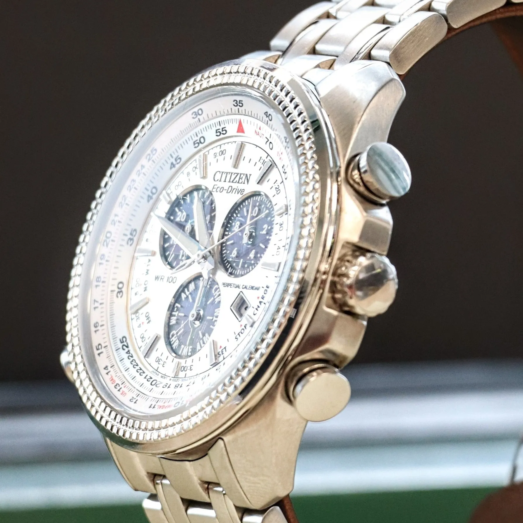 CITIZEN Brycen Chronograph Watch Ref. BL5400-52A Eco-Drive Perpetual Calendar Wristwatch