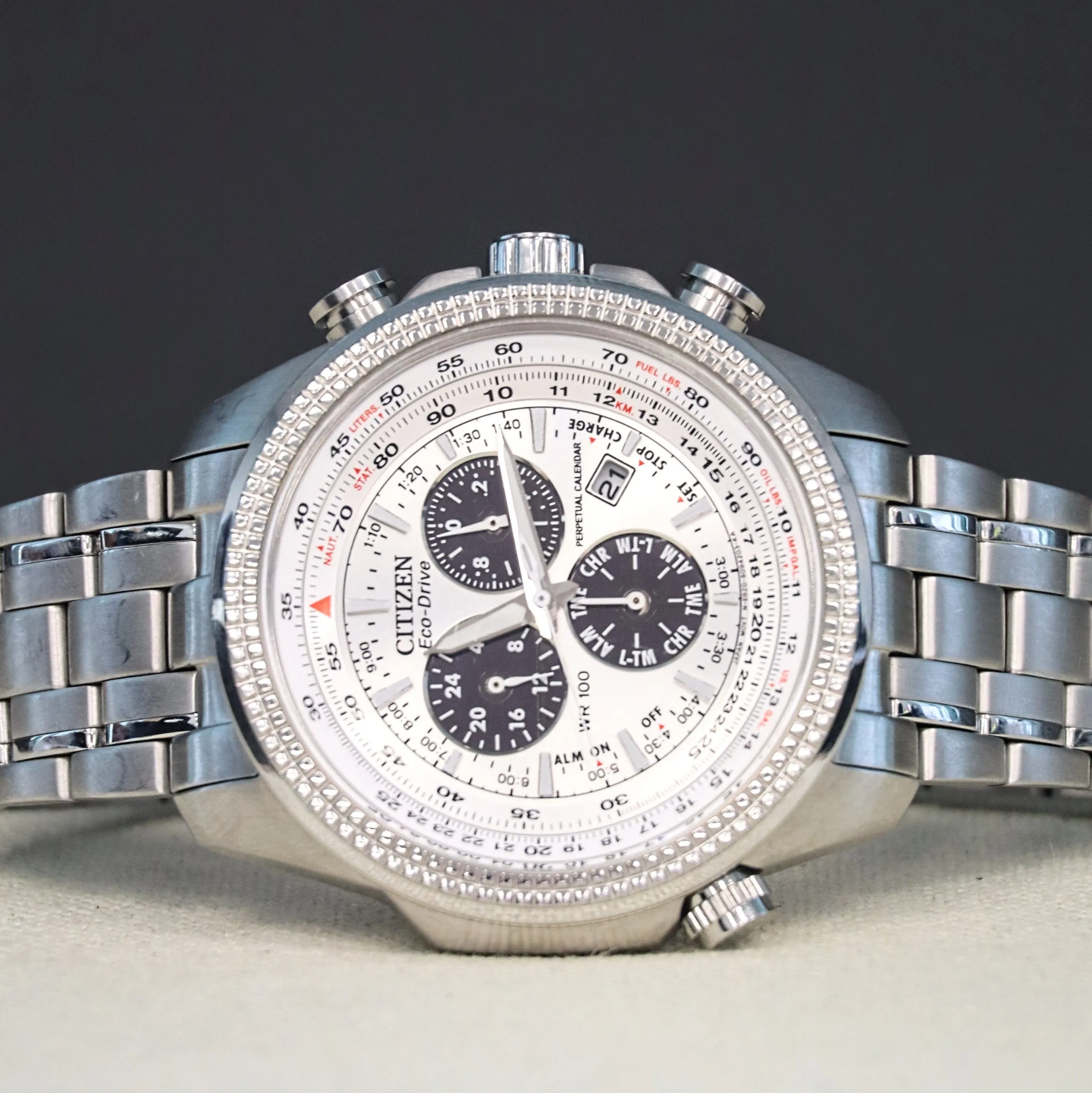 CITIZEN Brycen Chronograph Watch Ref. BL5400-52A Eco-Drive Perpetual Calendar Wristwatch