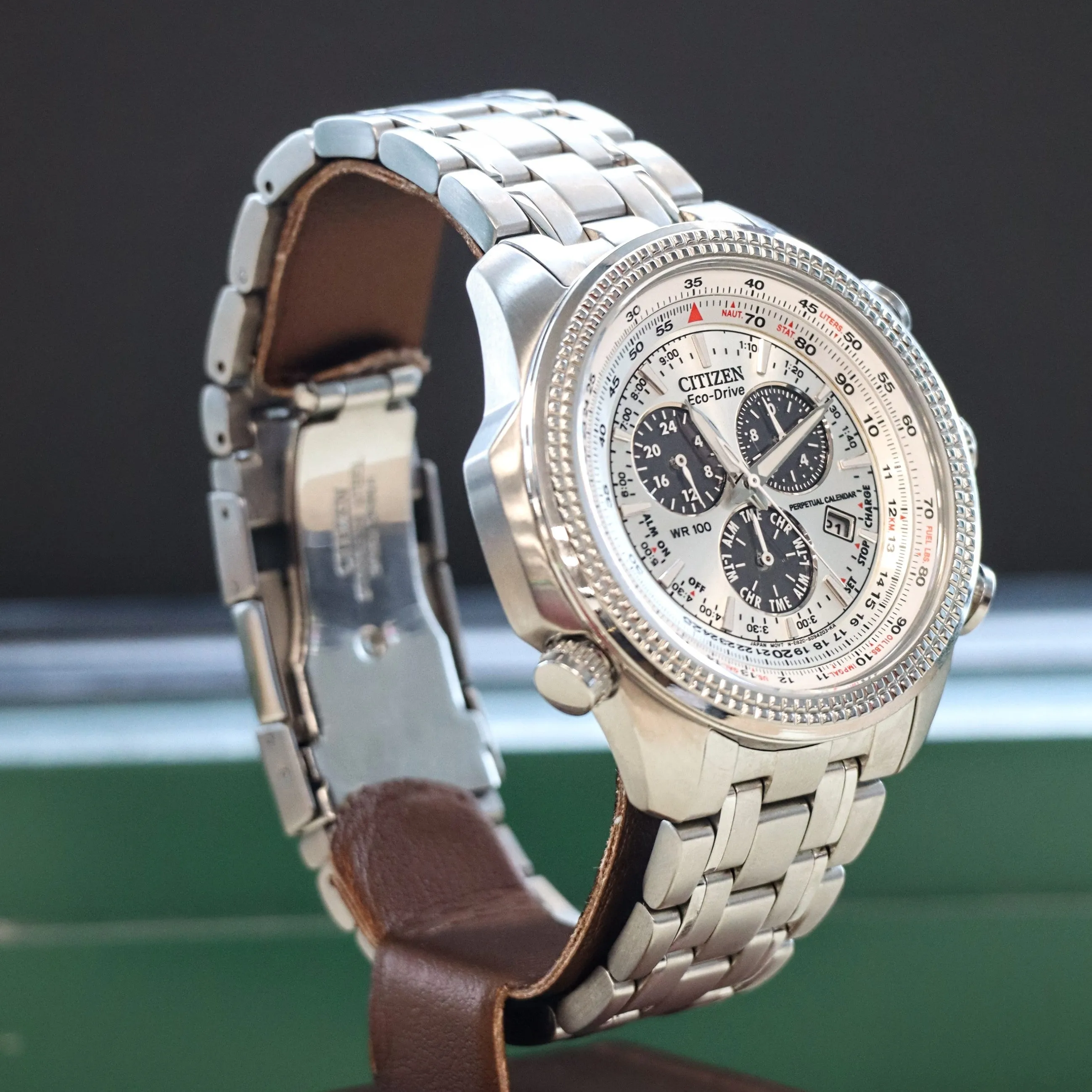 CITIZEN Brycen Chronograph Watch Ref. BL5400-52A Eco-Drive Perpetual Calendar Wristwatch