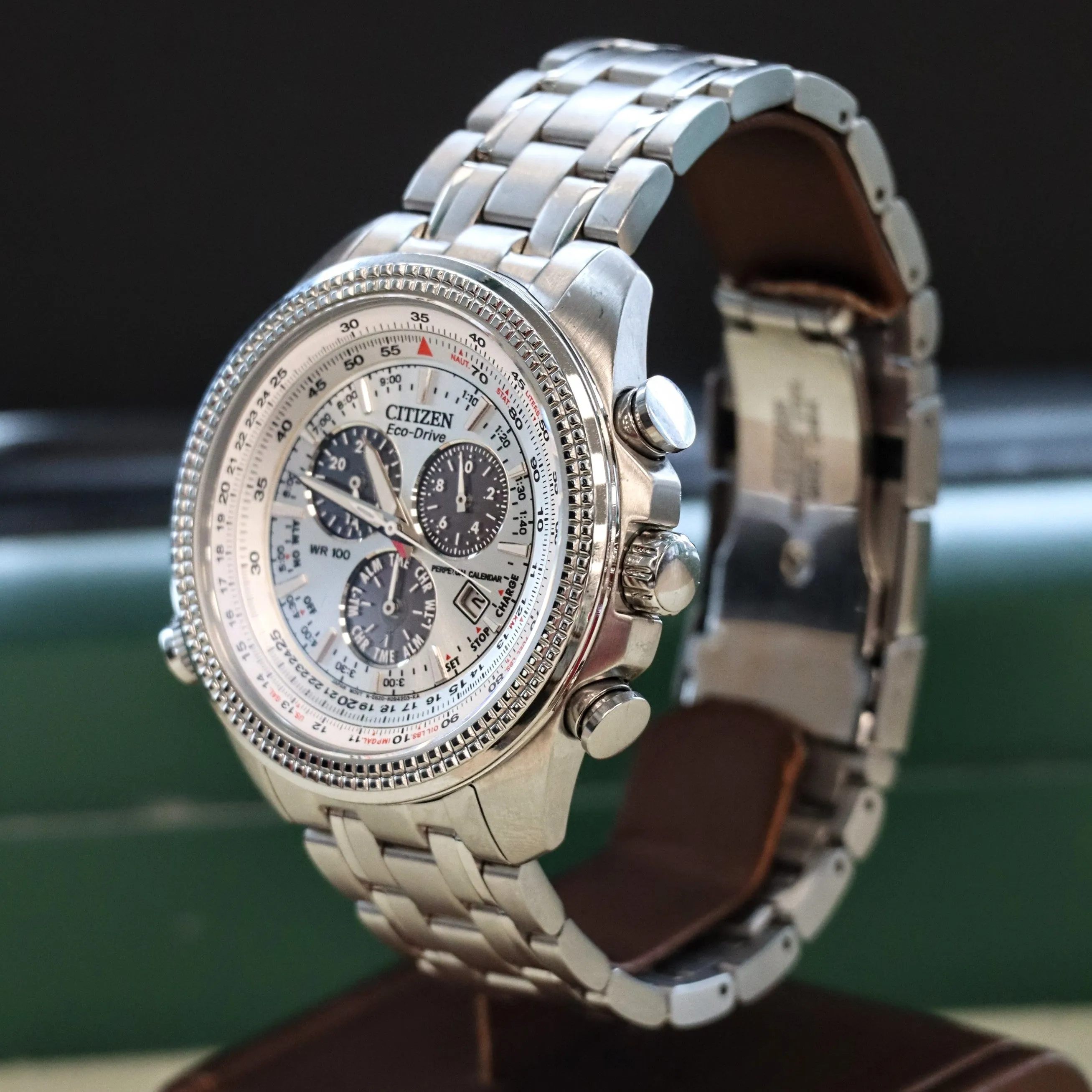 CITIZEN Brycen Chronograph Watch Ref. BL5400-52A Eco-Drive Perpetual Calendar Wristwatch