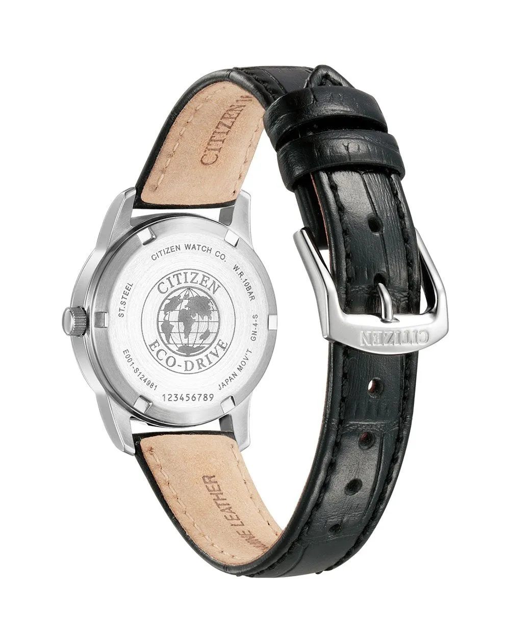 Citizen Eco-Drive Black Leather Dress Watch EW3260-17A