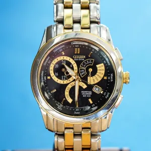 CITIZEN Eco-Drive Chandler Watch BL8004-53E Perpetual Calendar Two-Tone Wristwatch