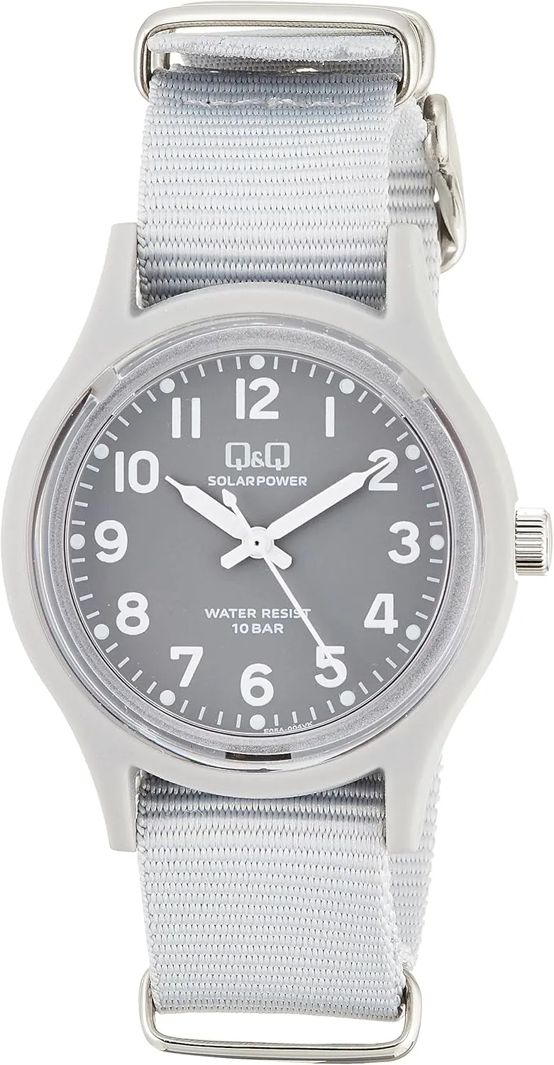 Citizen Q&Q Analog Solar Wristwatch, Water Resistant to 10 ATM, Nylon Strap