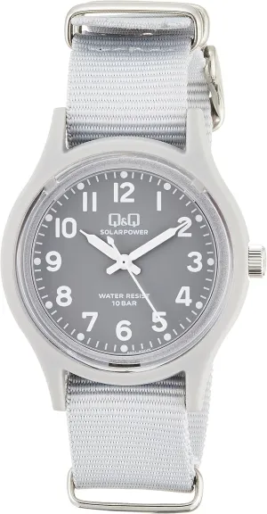 Citizen Q&Q Analog Solar Wristwatch, Water Resistant to 10 ATM, Nylon Strap