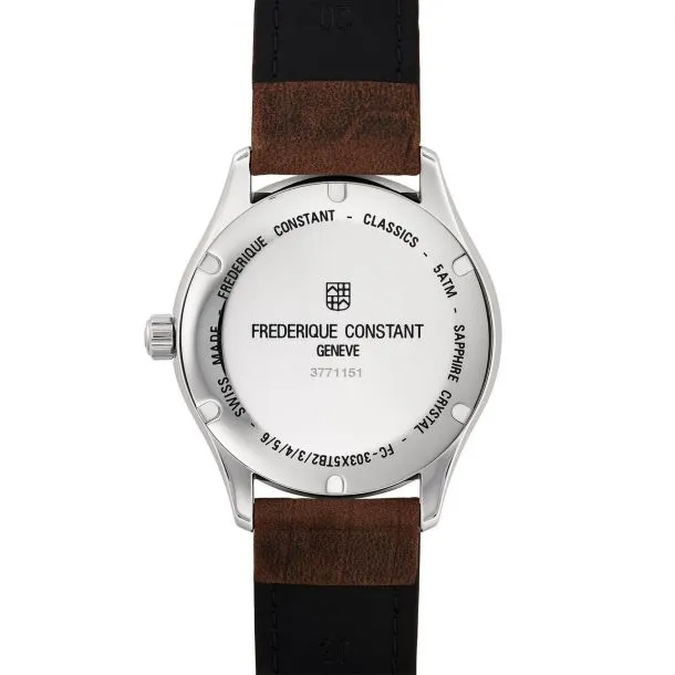 Classic Automatic Brown Leather Watch by Frederique Constant