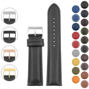 Classic Stitched Leather Strap For MoonSwatch