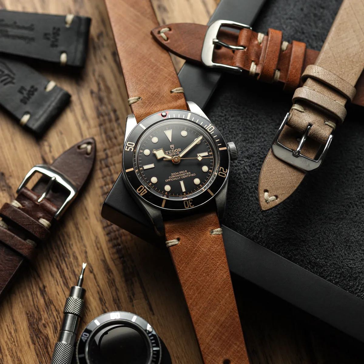 Cortez Genuine Leather Watch Strap - Mocha