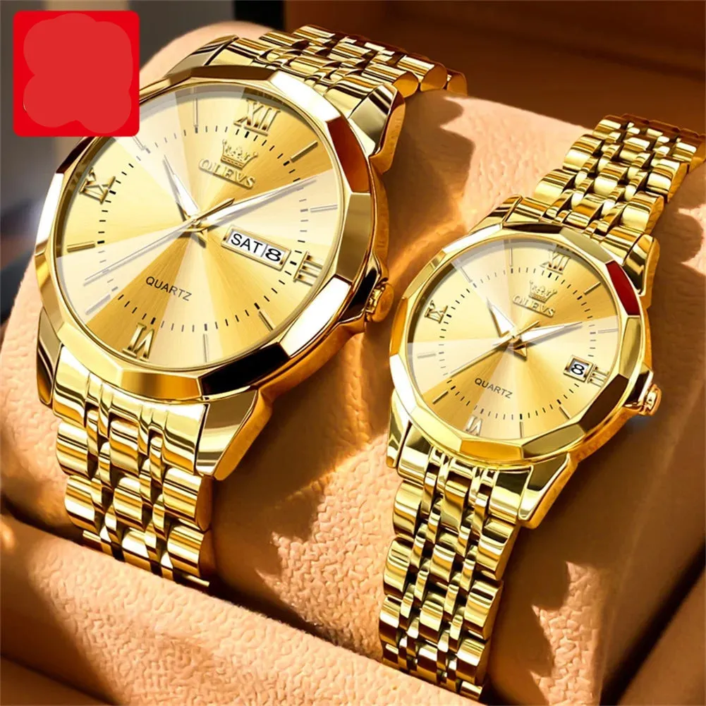 Couple Watches Set - Automatic Moon Phase Waterproof Wristwatches