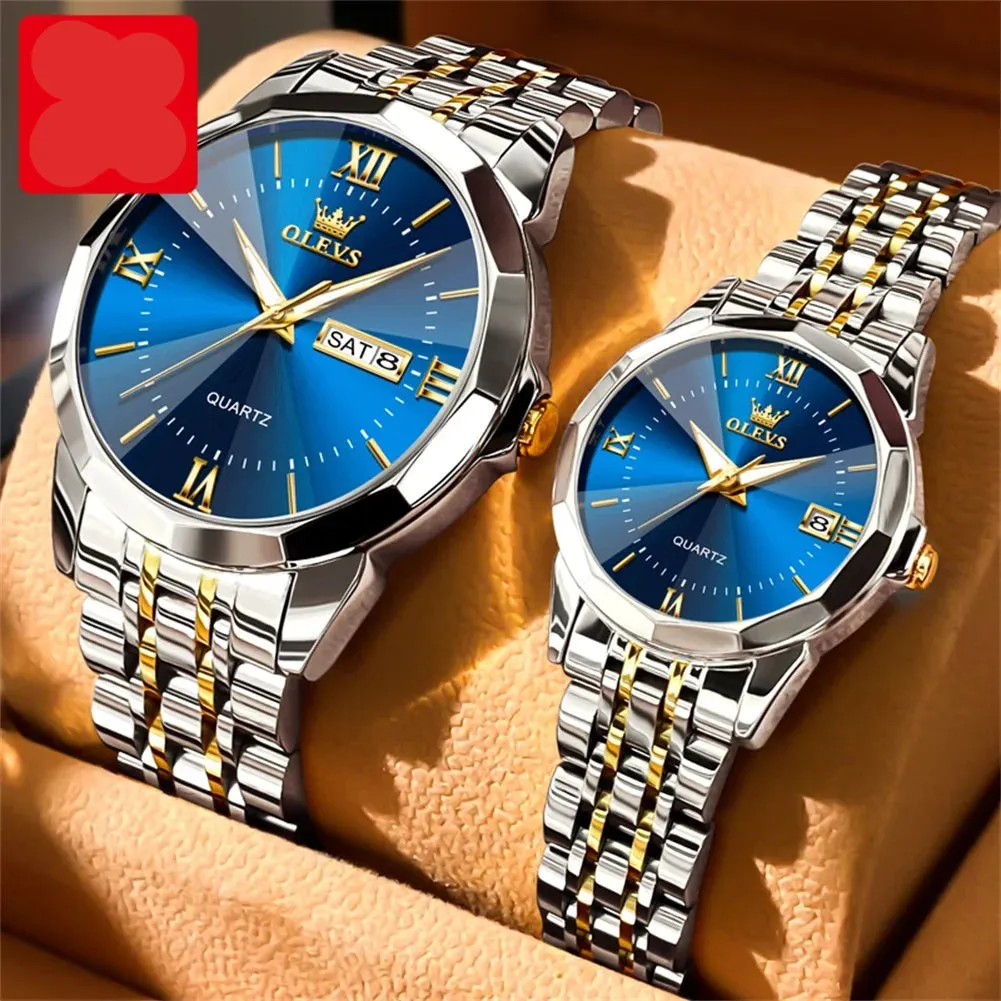 Couple Watches Set - Automatic Moon Phase Waterproof Wristwatches
