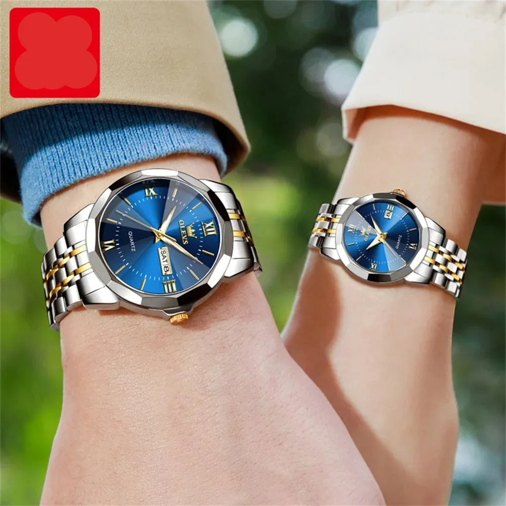 Couple Watches Set - Automatic Moon Phase Waterproof Wristwatches
