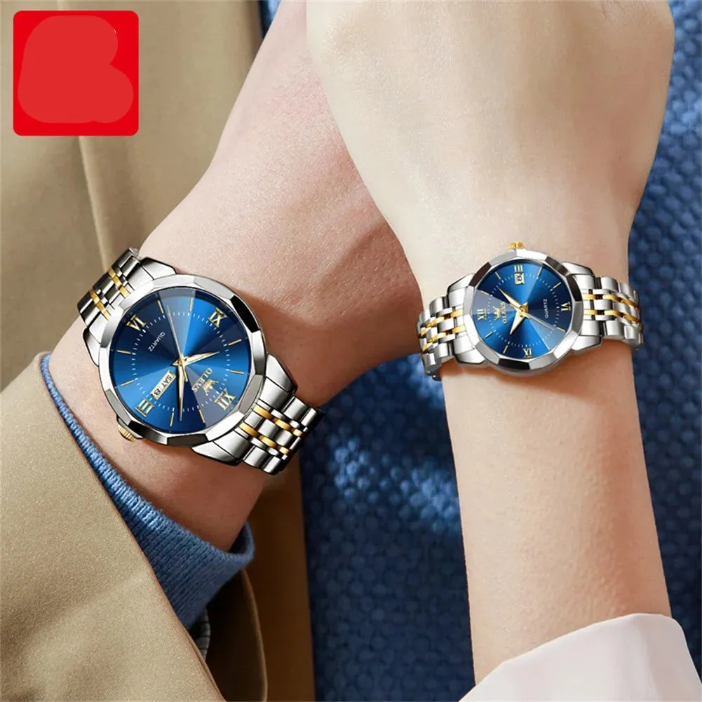 Couple Watches Set - Automatic Moon Phase Waterproof Wristwatches