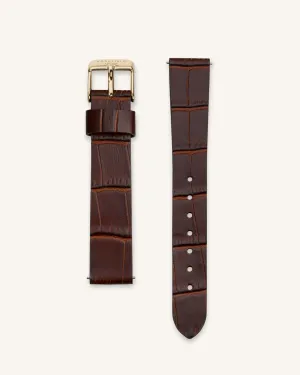 Croco Brown Gold Strap
