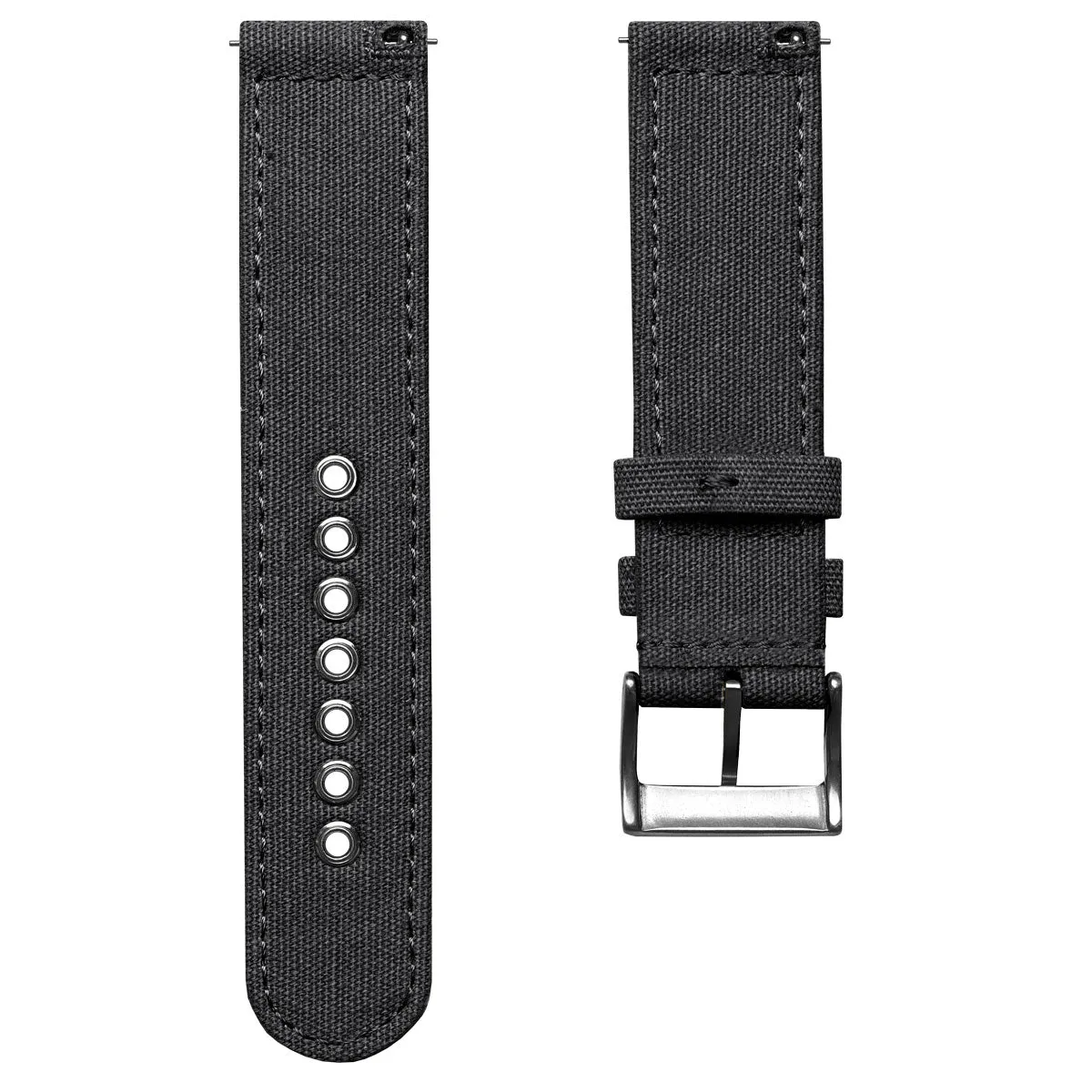 Croyde Canvas Watch Strap - Charcoal Black