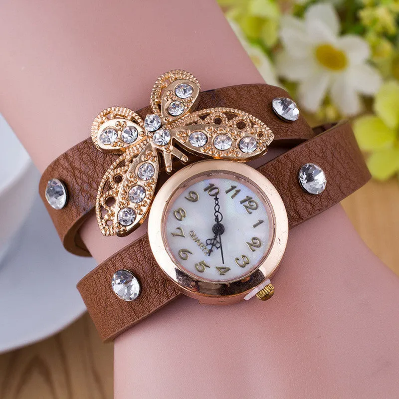 Crystal Butterfly Bracelet Watch