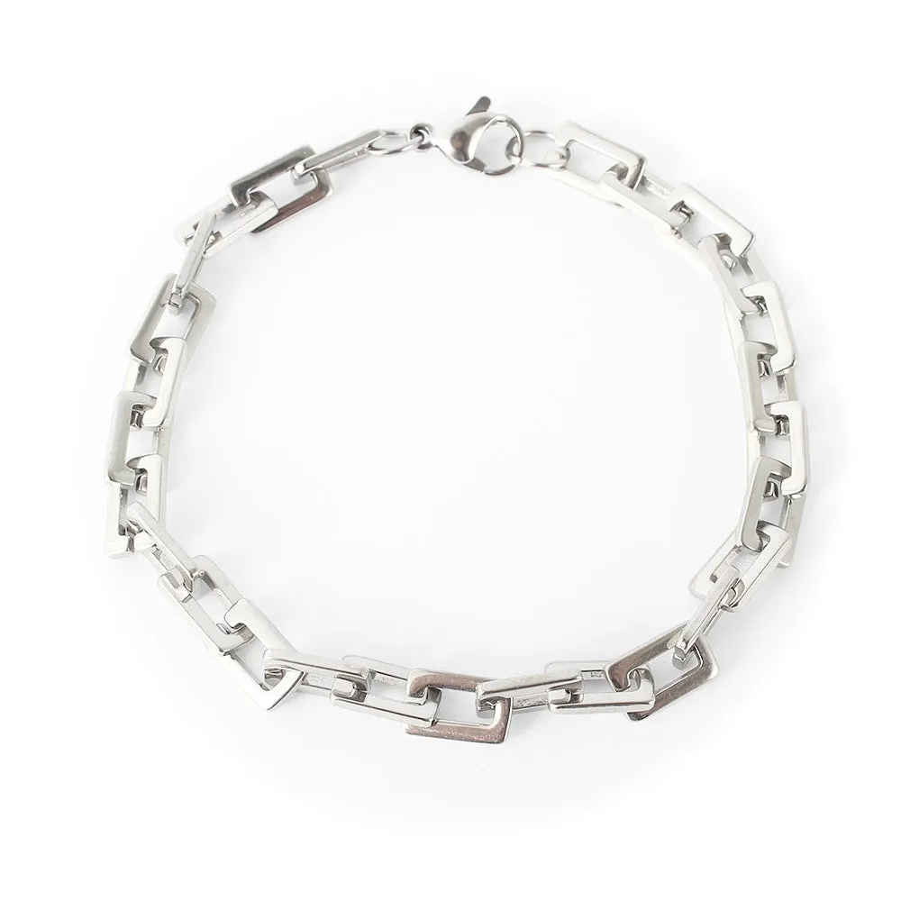 CURB CHECK - Silver Men’s Chain Bracelet