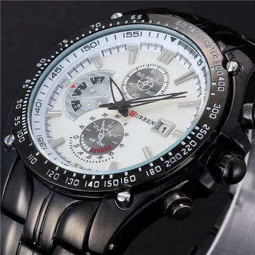 Curren Luxury Brand Stainless Steel Strap Analog Date Men's Quartz Watch Casual Watch Men Wristwatch