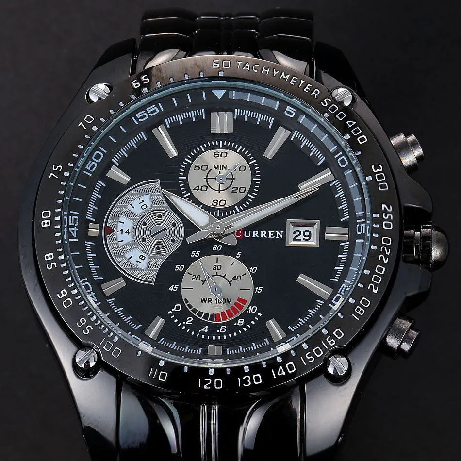 Curren Luxury Brand Stainless Steel Strap Analog Date Men's Quartz Watch Casual Watch Men Wristwatch
