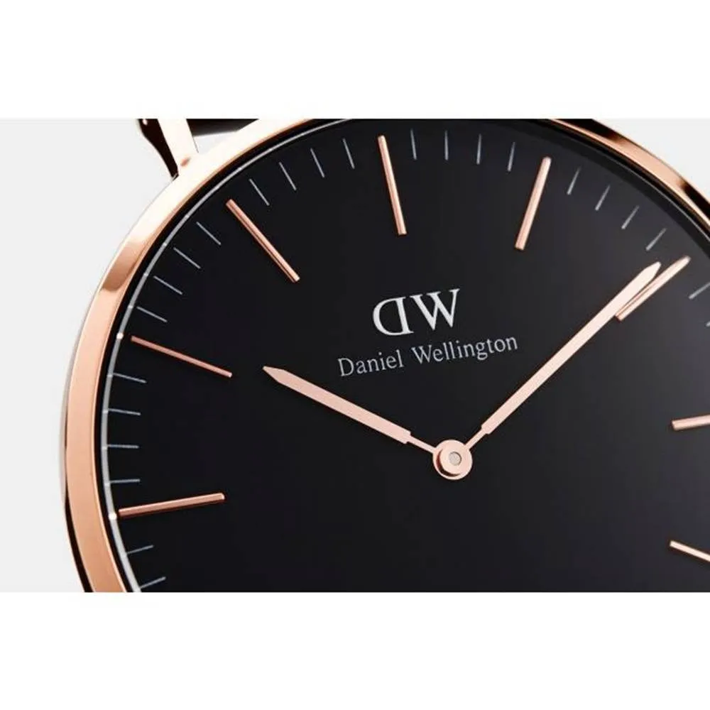 Daniel Wellington Classic Black Reading Rose Gold Watch
