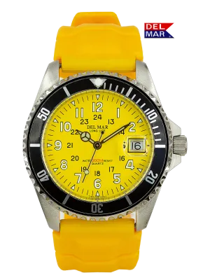 Del Mar Watches Men's and Youth Sportstrap: Yellow Face with numbers, 200M Watch #50267