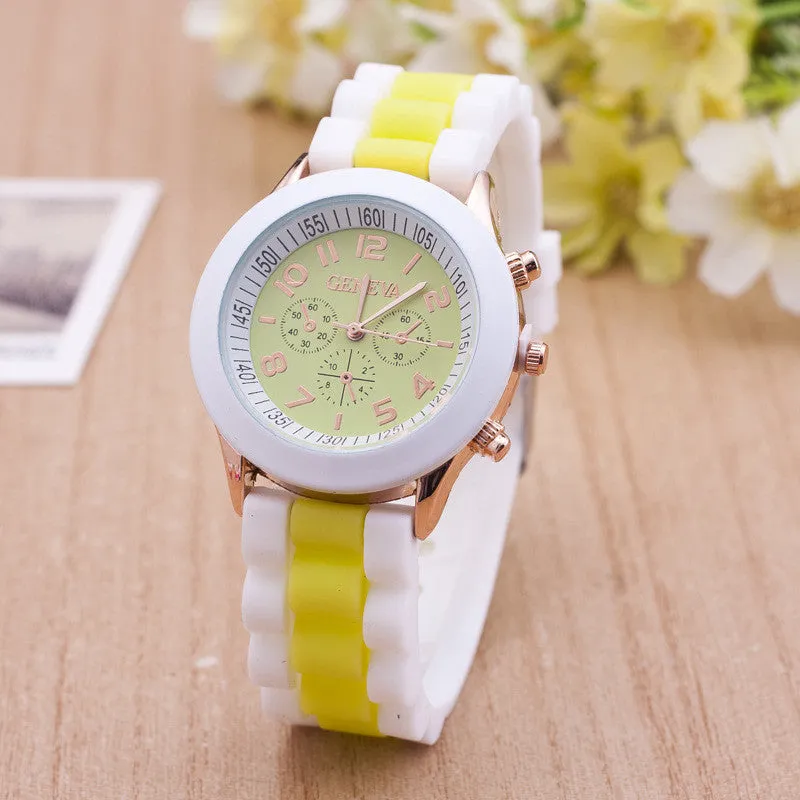 Double Color Silicone Fashion Watch