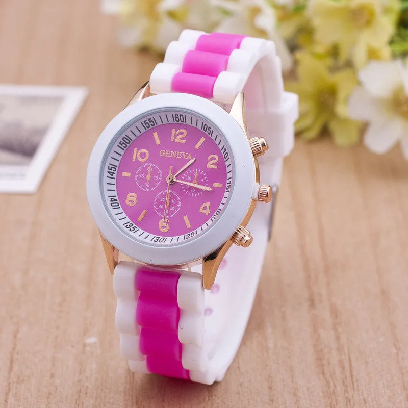 Double Color Silicone Fashion Watch