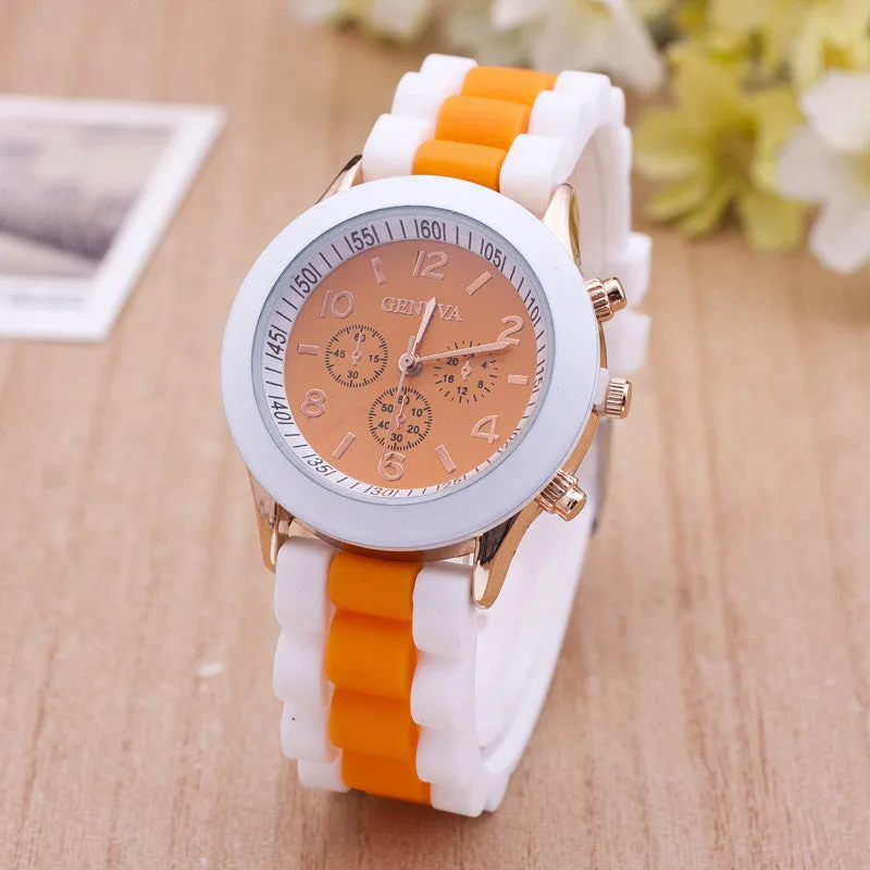 Double Color Silicone Fashion Watch