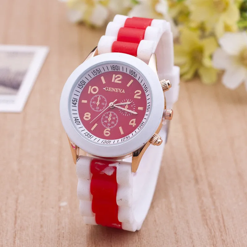 Double Color Silicone Fashion Watch