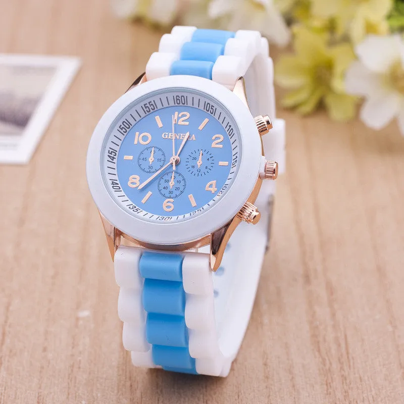 Double Color Silicone Fashion Watch