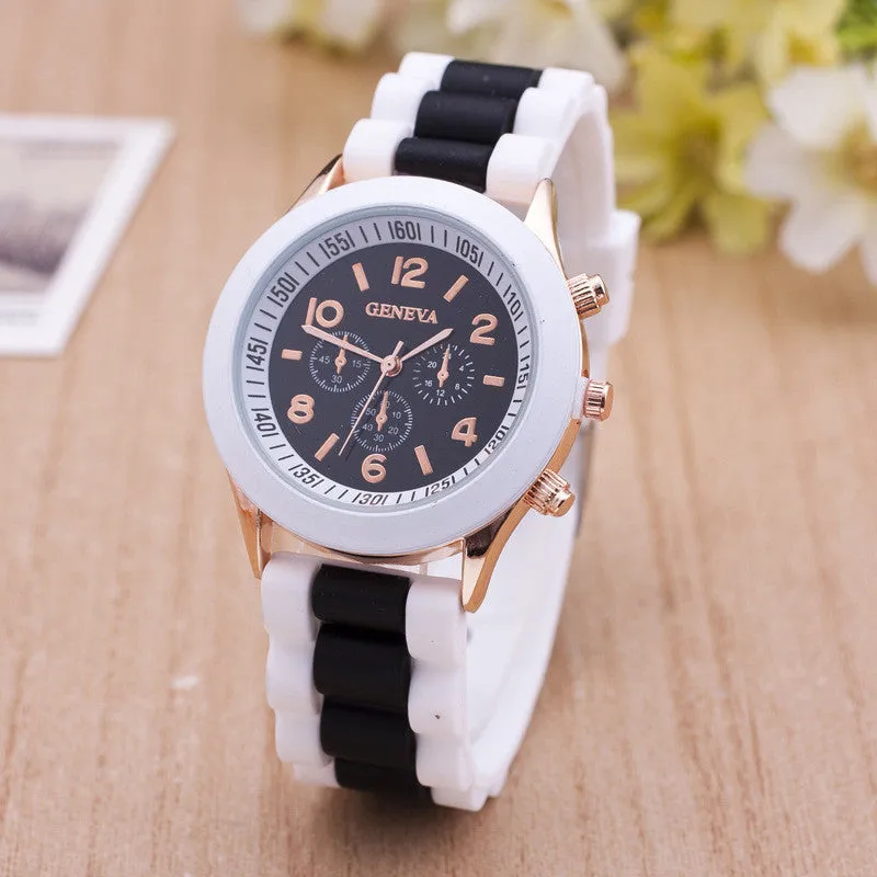 Double Color Silicone Fashion Watch