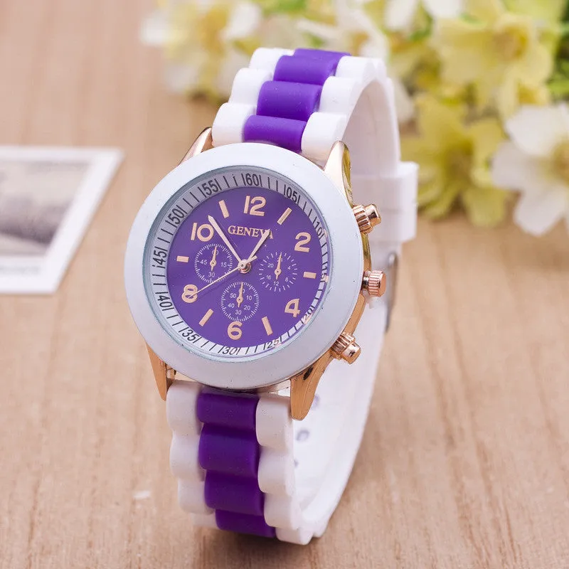 Double Color Silicone Fashion Watch