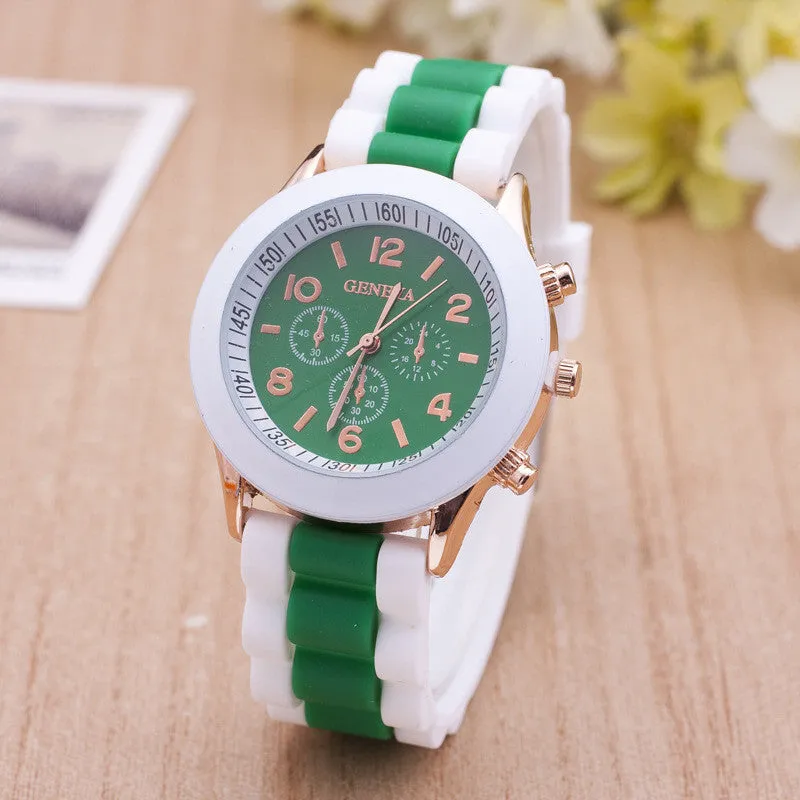 Double Color Silicone Fashion Watch