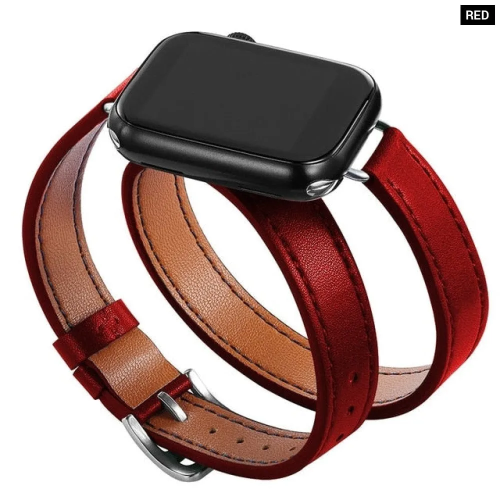 Double Tour Leather Strap for Apple Watch