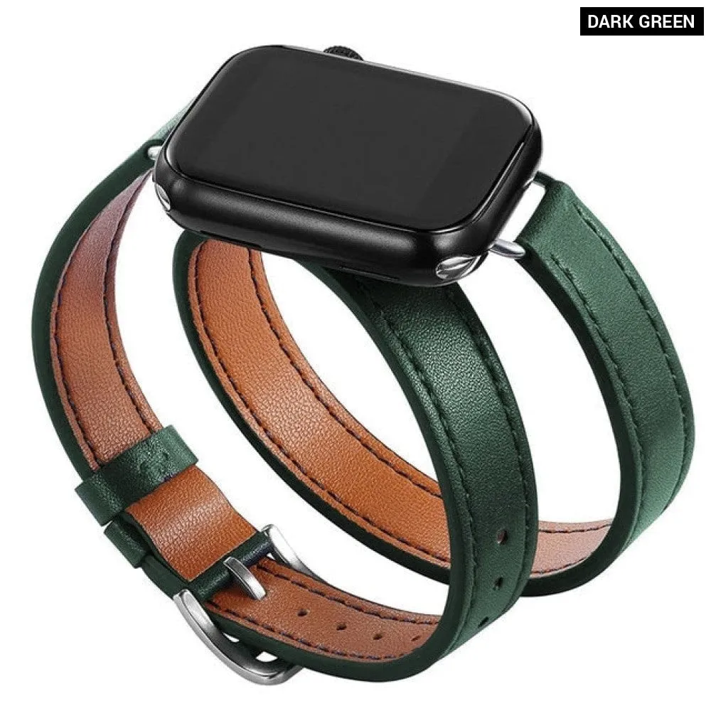 Double Tour Leather Strap for Apple Watch