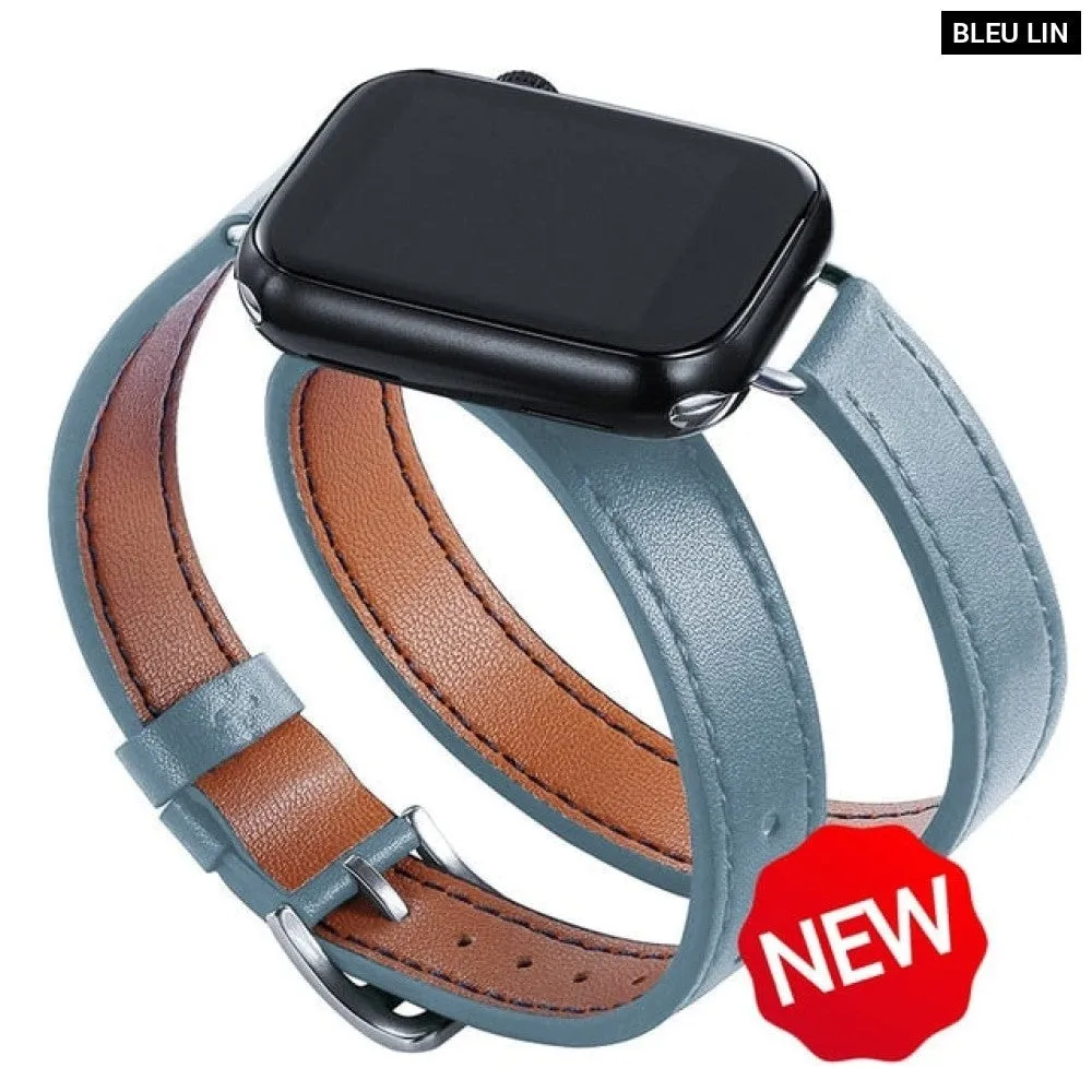 Double Tour Leather Strap for Apple Watch